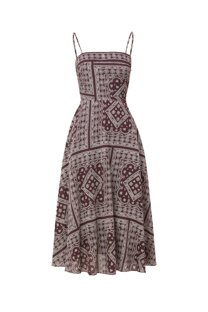 Kitt Bandana Dress in Raisin/Dove