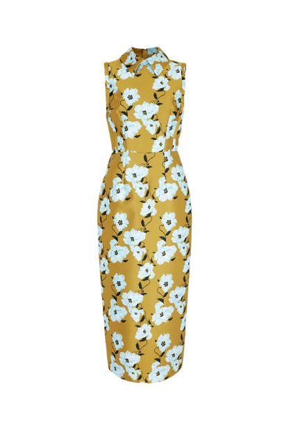 Rain Dress in Mustard & Blue Breezy Poppy Mikao