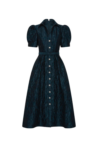 Cascades Midi Dress in Teal