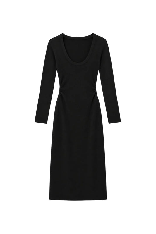 Long Sleeve Cap Ferrat Dress in Black