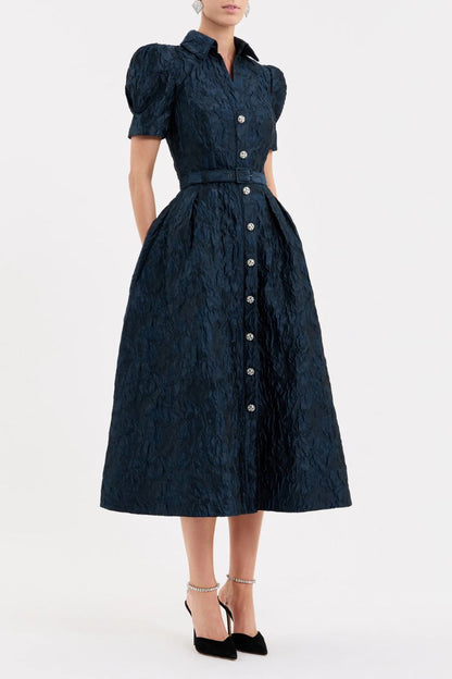 Cascades Midi Dress in Teal
