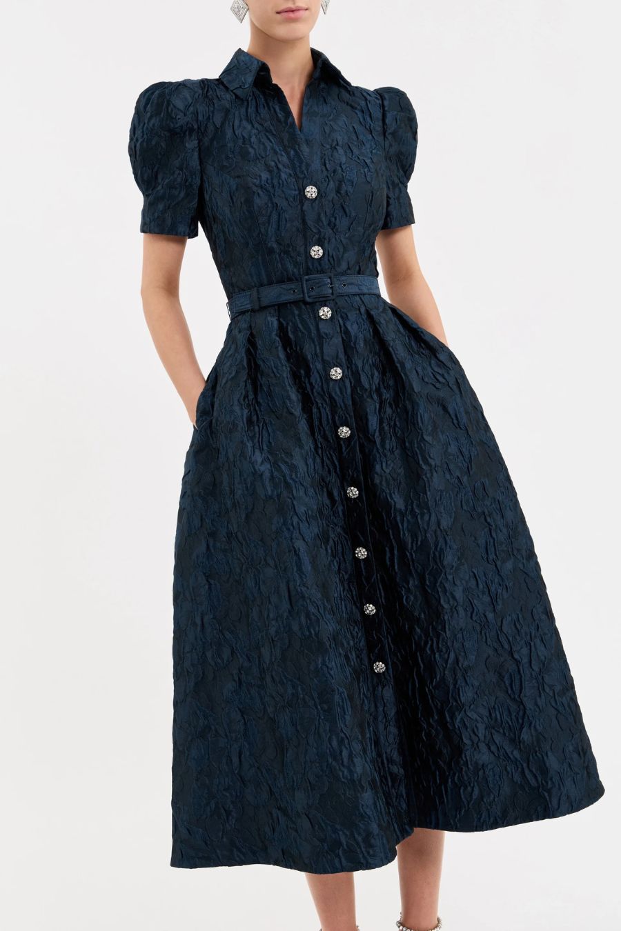 Cascades Midi Dress in Teal