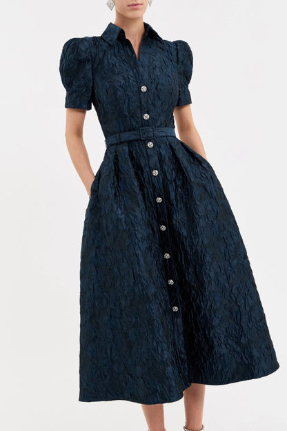 Cascades Midi Dress in Teal