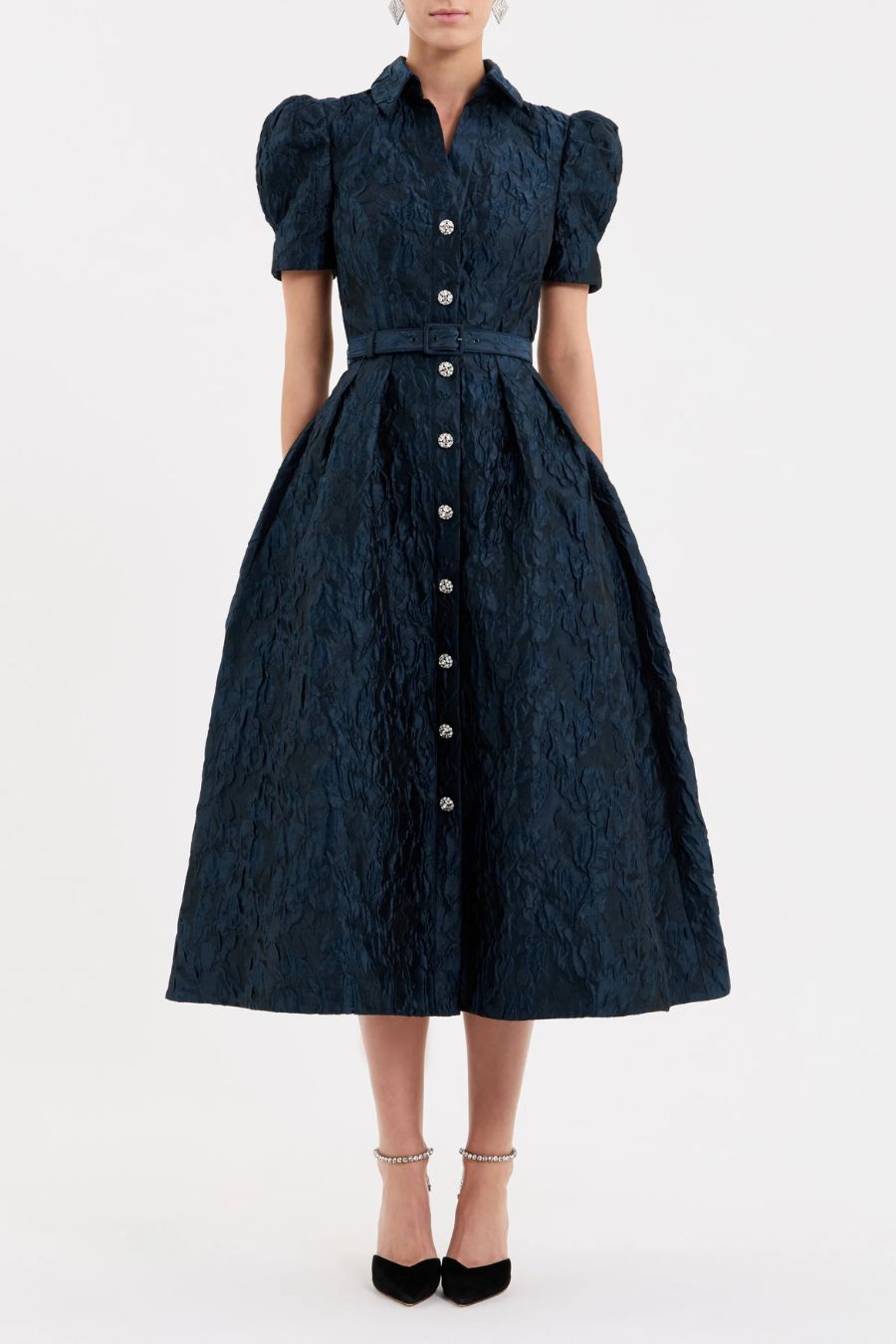 Cascades Midi Dress in Teal