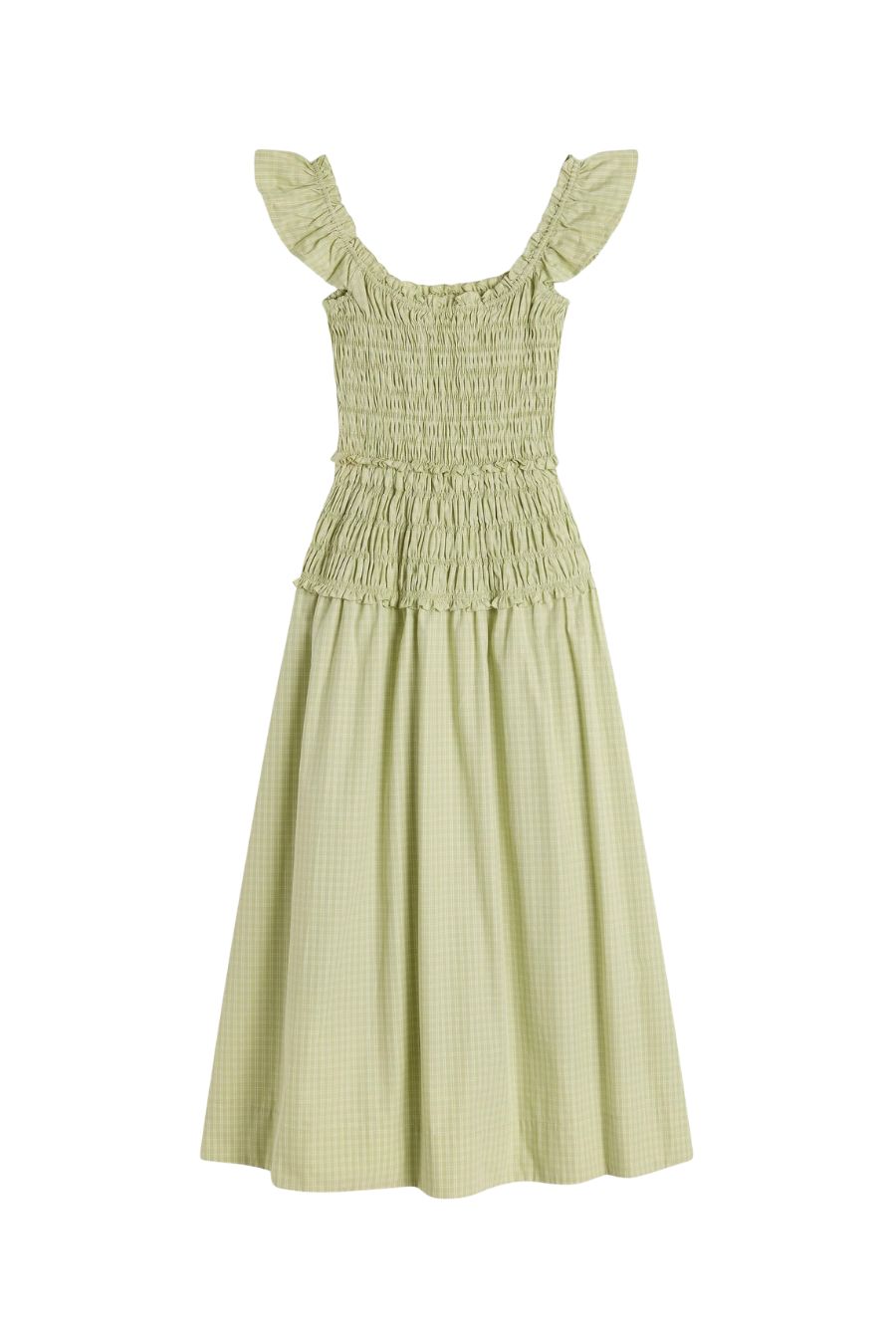 Catalina Midi Dress in Micro Check Pistachio by Faithfull the Brand