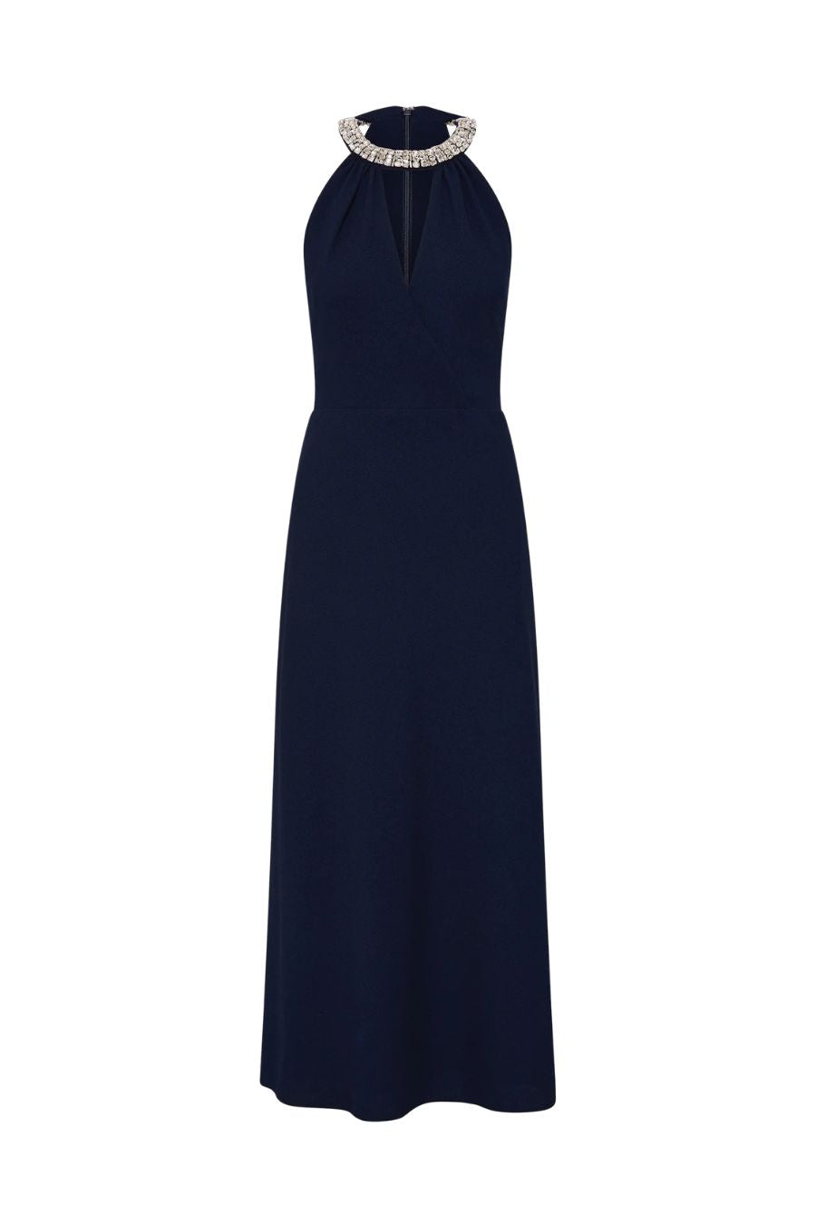 Gimlet Halter Midi Dress in Navy