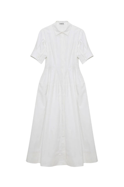 Mollie Shirt Dress in White