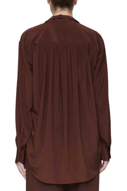 Vivi Silk Top in Brunette