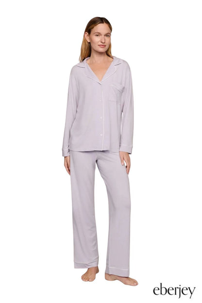 Gisele Long PJ Set in Thistle/Ivory