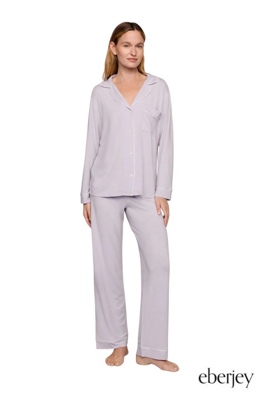 Gisele Long PJ Set in Thistle/Ivory