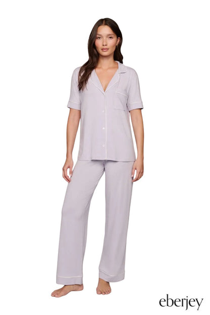 Gisele Short Sleeve PJ Set in Thistle/Ivory