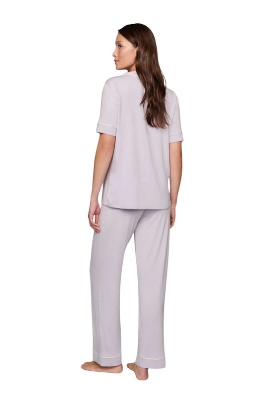 Gisele Short Sleeve PJ Set in Thistle/Ivory