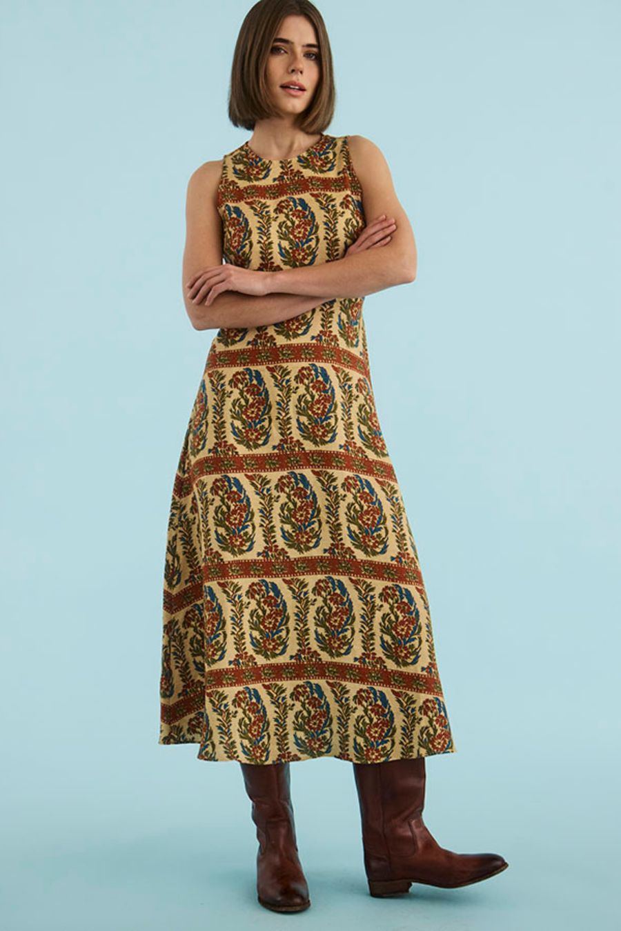 Faith Dress in Amber Glen Cream