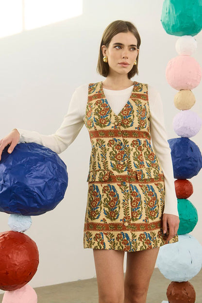 Suni Dress in Amber Glen Cream