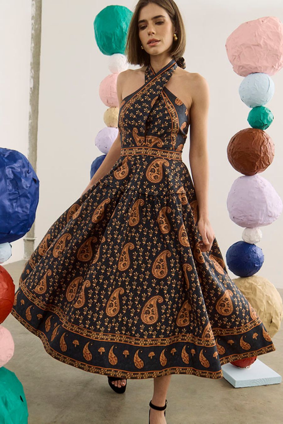 Bellamy Dress in Glen Paisley