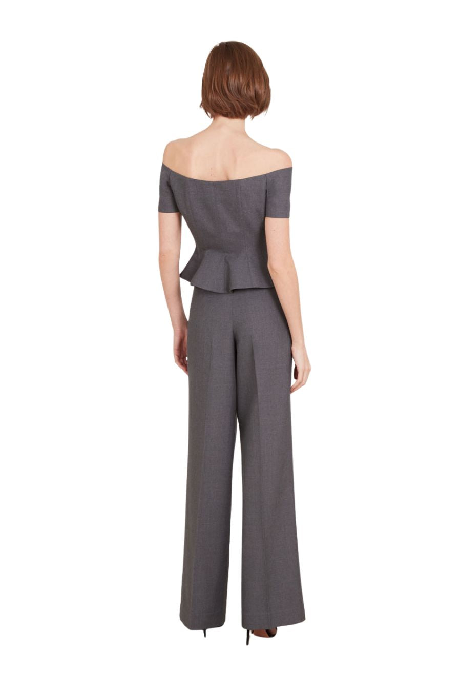Wide Tailored Trouser in Slate Grey