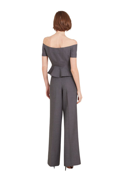 Wide Tailored Trouser in Slate Grey