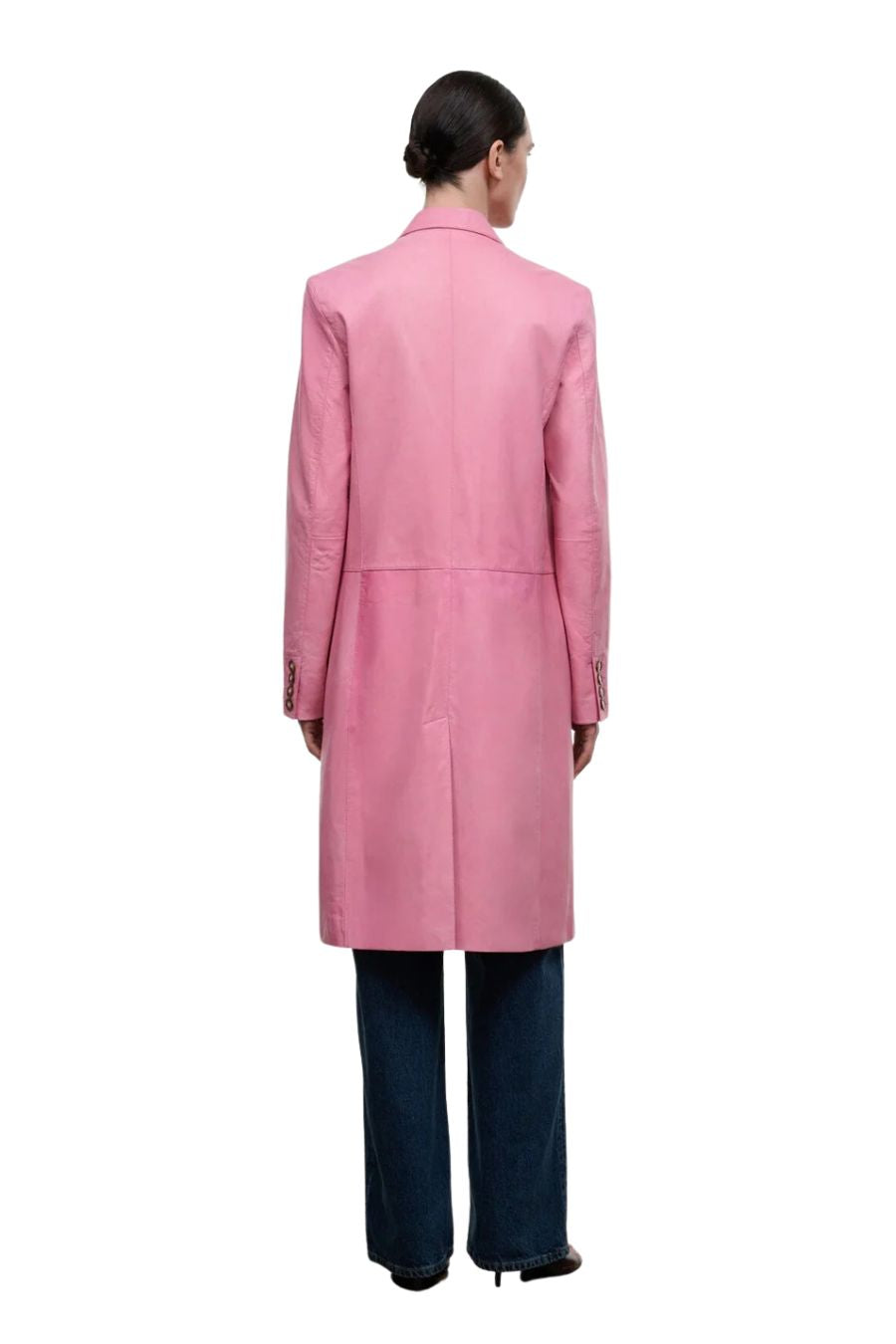 Wyatt Leather Coat in Wild Rose