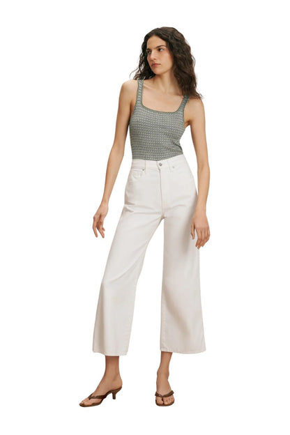 Taylor Cropped High Rise Jean in White