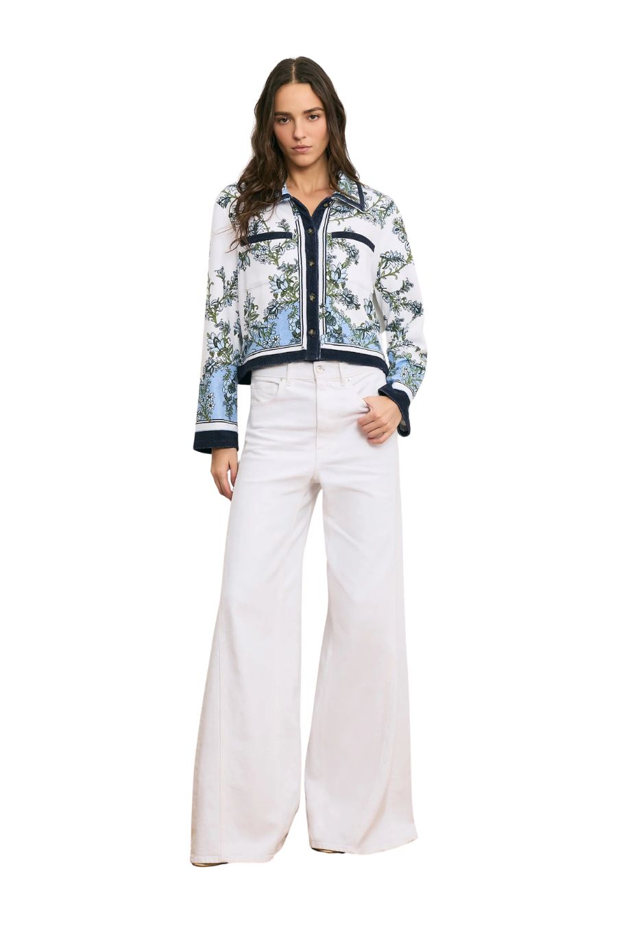 Novelle Button-Down Shirt in Blue Jay Multi