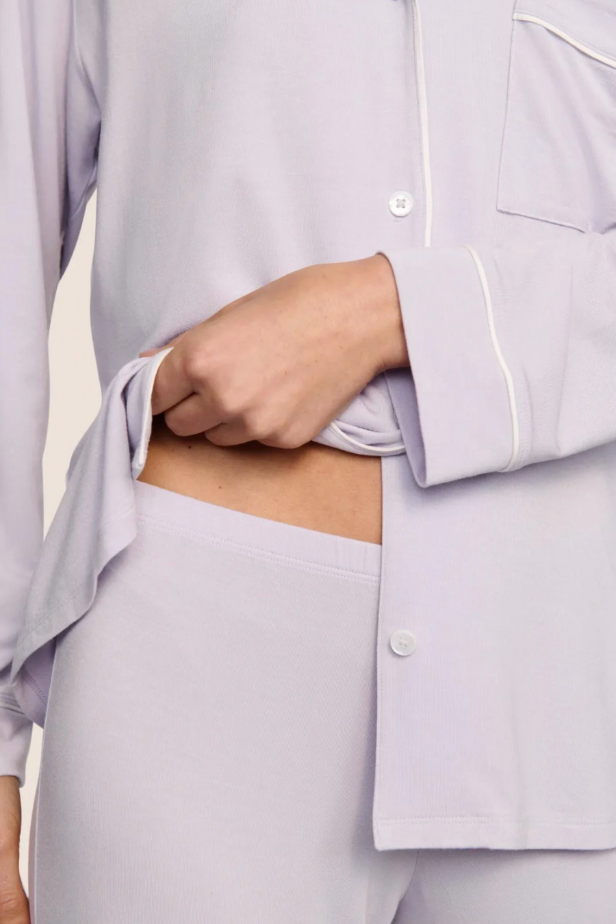 Gisele Long PJ Set in Thistle/Ivory