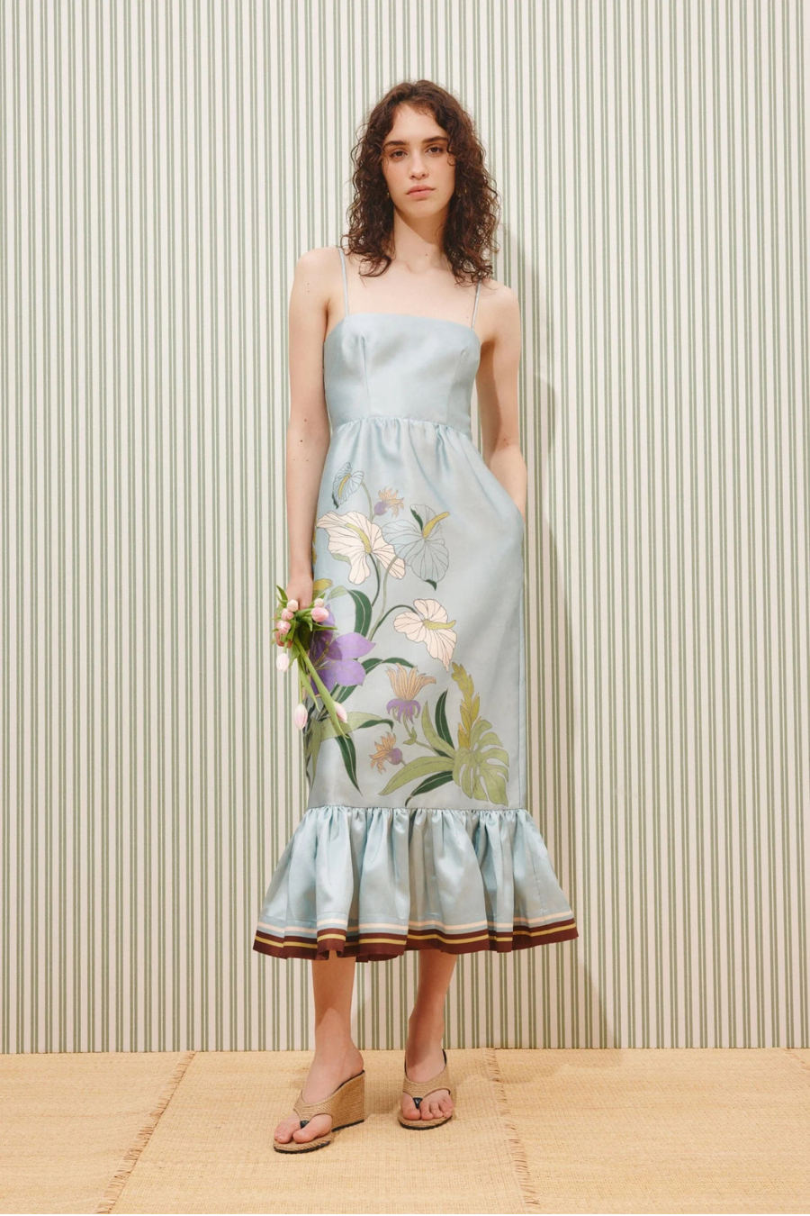Alfie Midi Dress in Ice Blue