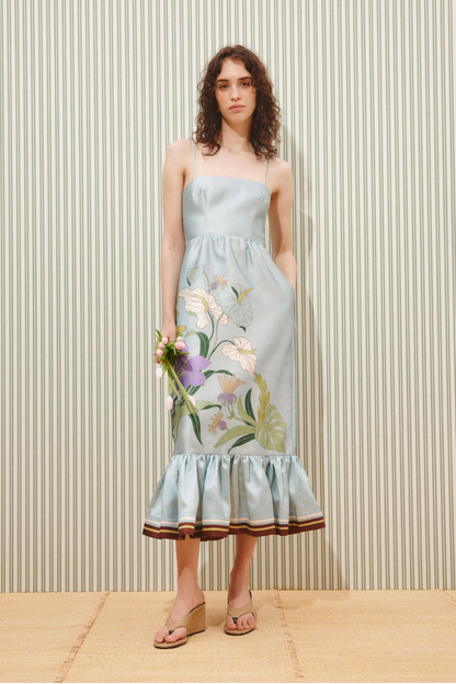 Alfie Midi Dress in Ice Blue