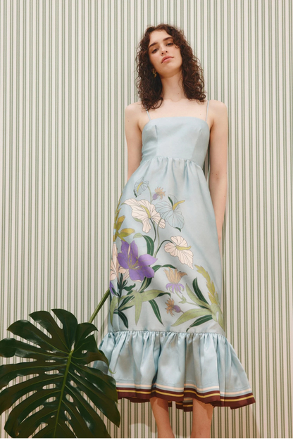 Alfie Midi Dress in Ice Blue