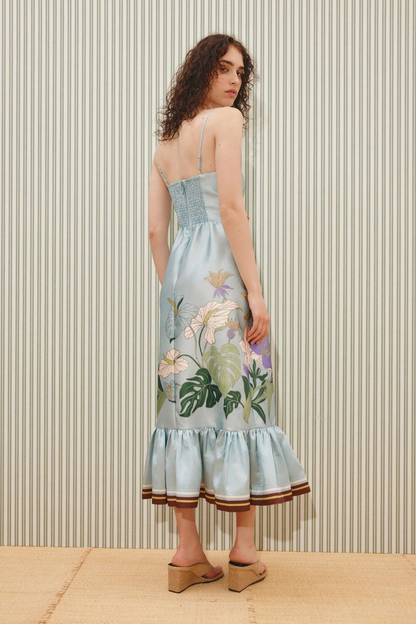 Alfie Midi Dress in Ice Blue