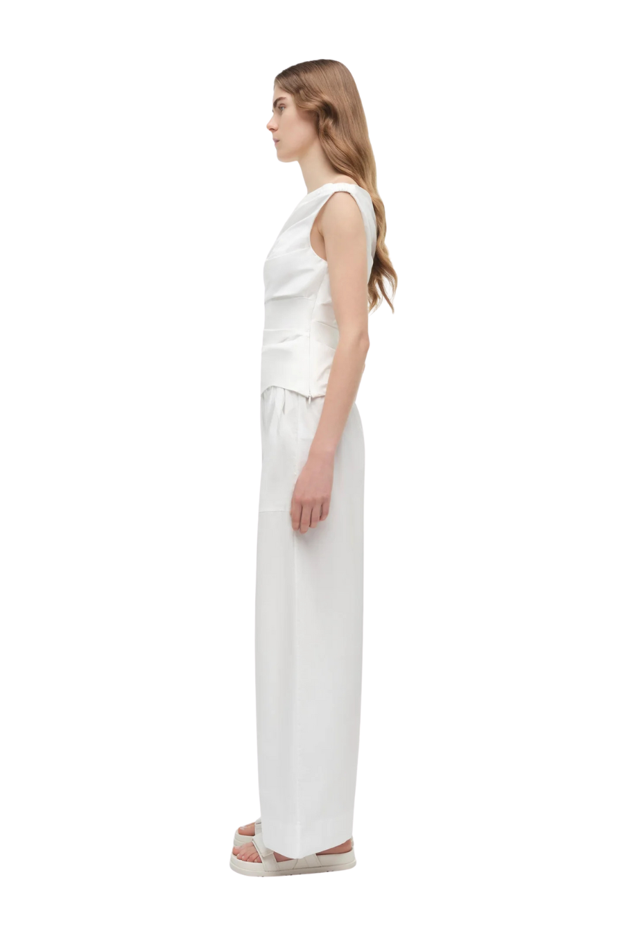 Maisel Cotton Draped Top in White