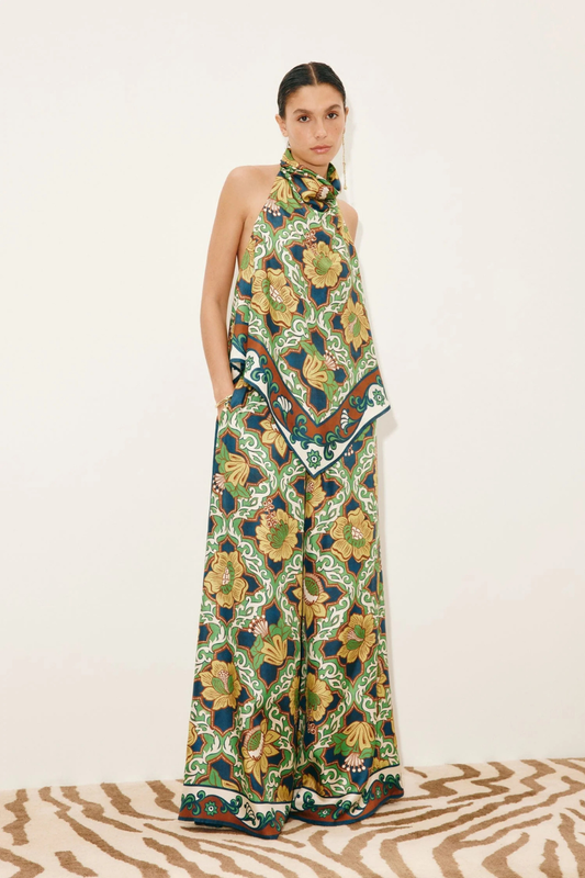 Liana Silk Palazzo Pant in Multi