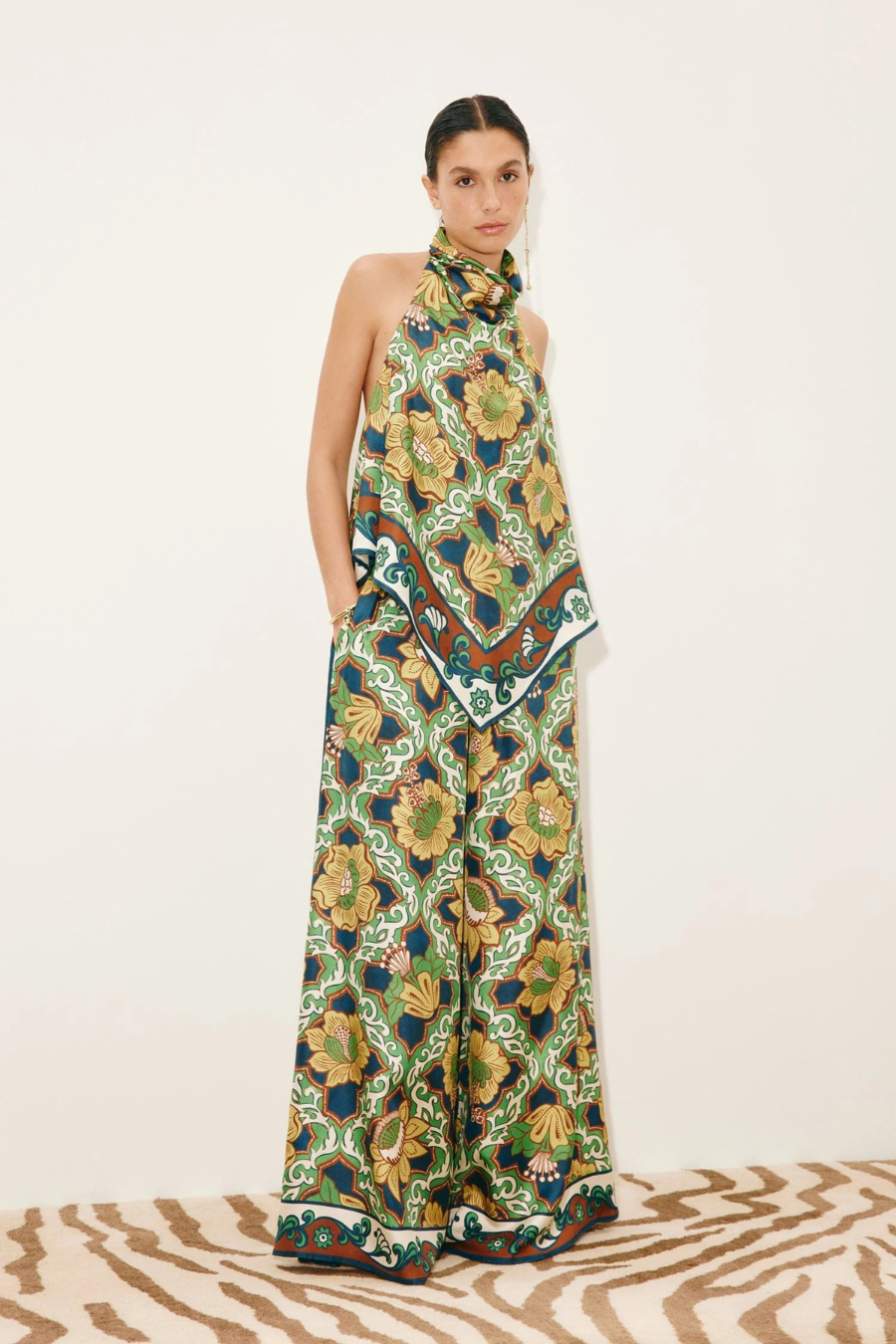 Liana Silk Palazzo Pant in Multi