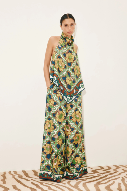 Liana Silk Palazzo Pant in Multi
