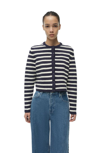 Harland Cardigan in Midnight Stripe