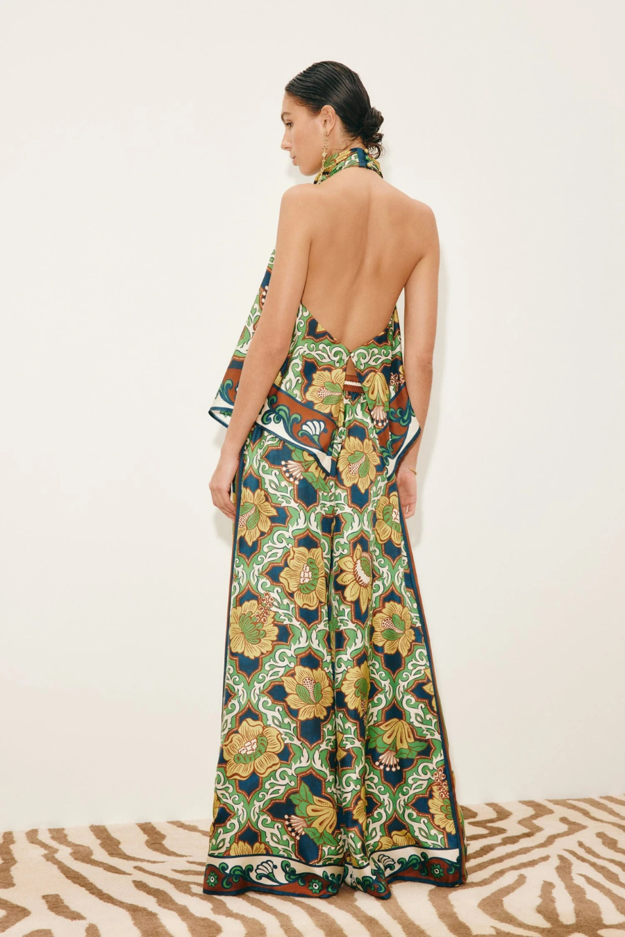 Liana Silk Palazzo Pant in Multi