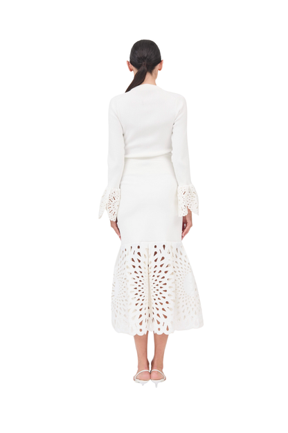 Elyse Long Sleeve Top in White