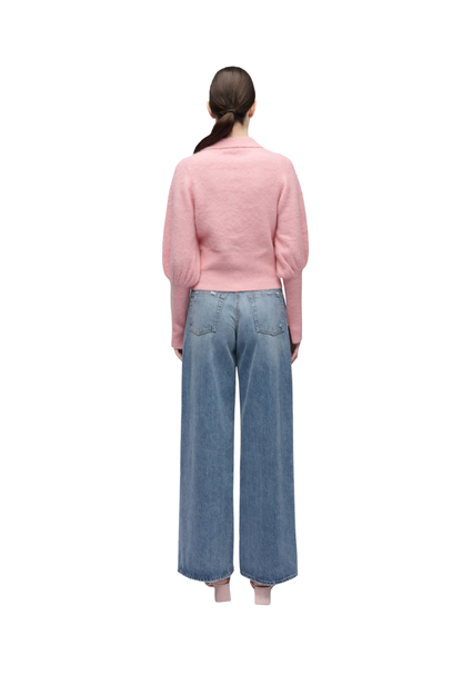 Arber Collared Cardigan in Dusty Rose