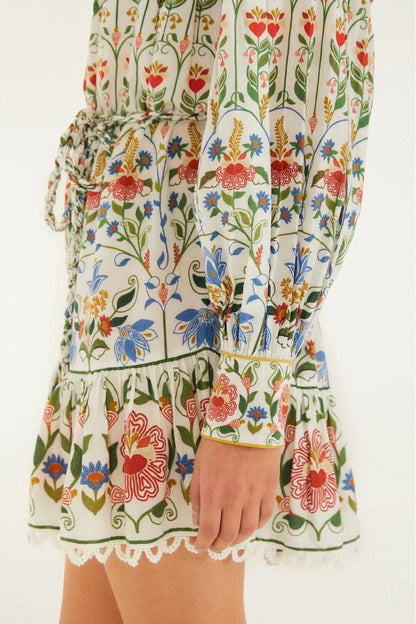 Stitch Garden Mini Dress in Off-White