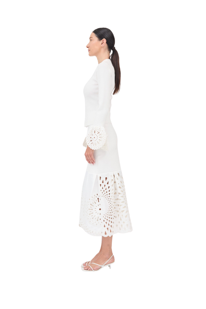 Elyse Long Sleeve Top in White