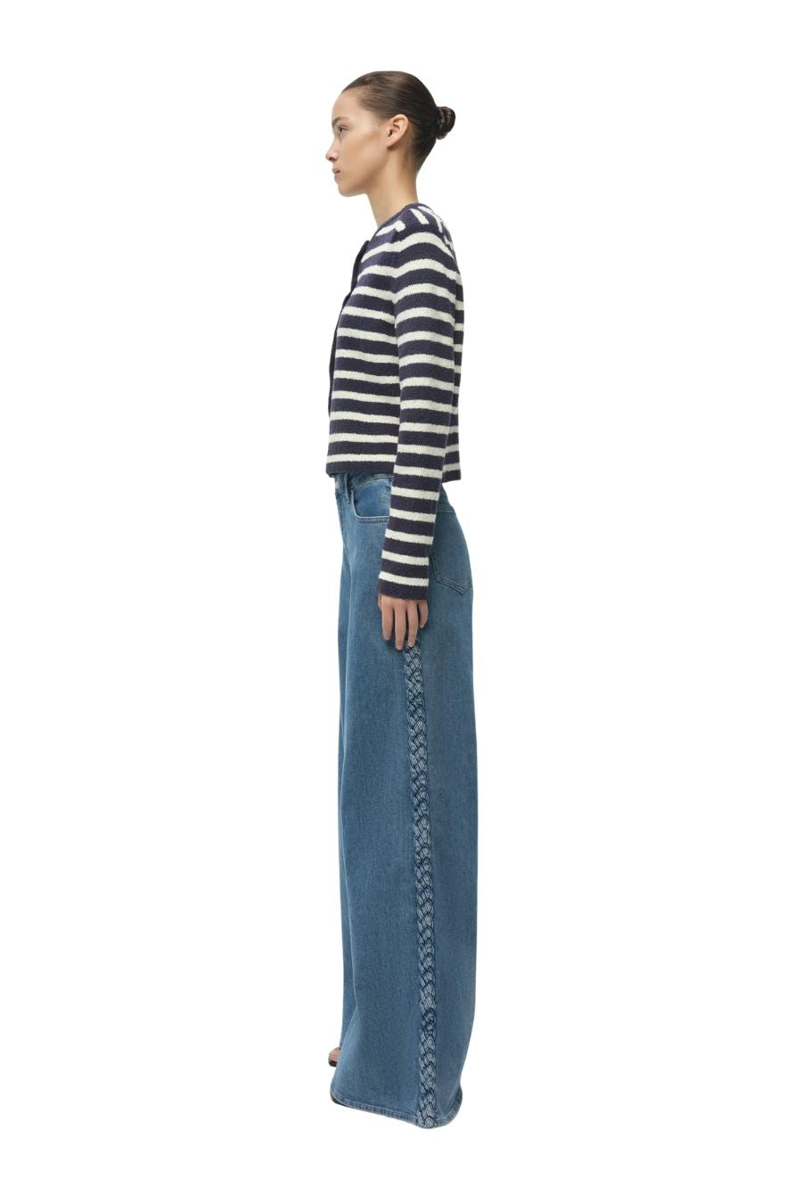 Harland Cardigan in Midnight Stripe