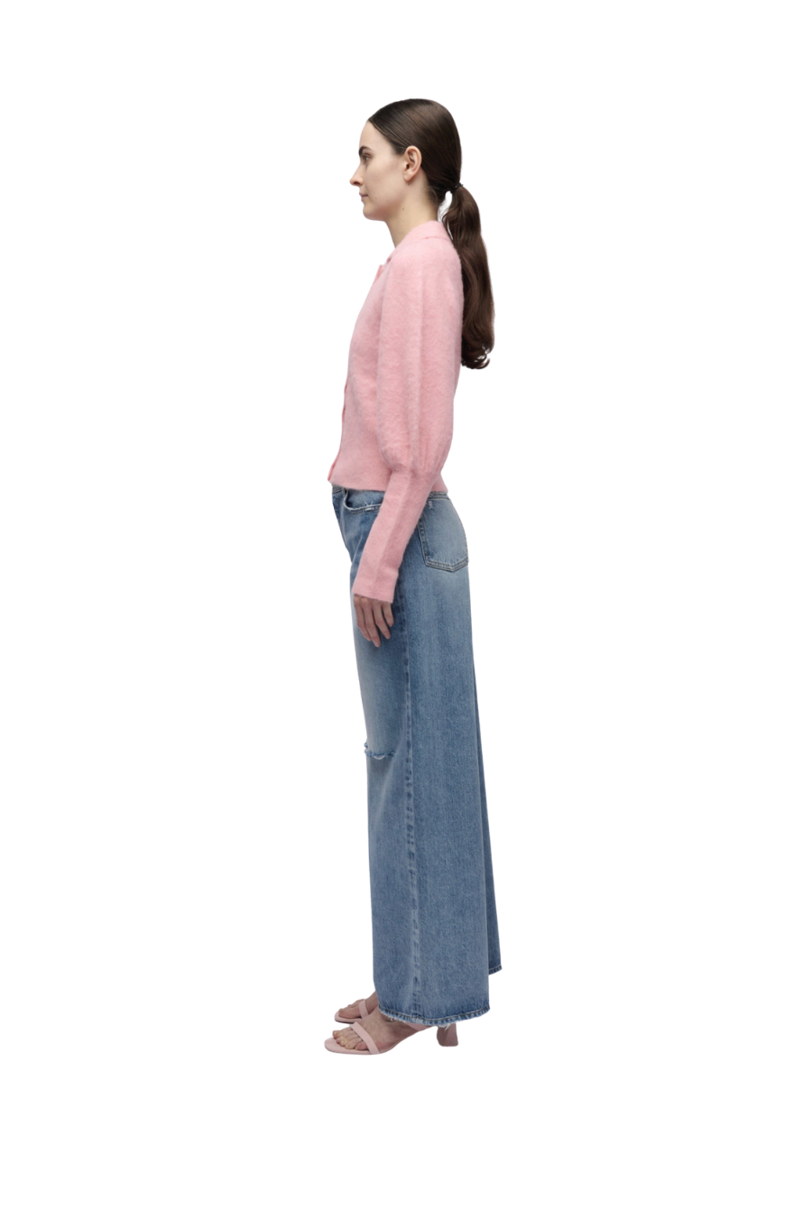 Arber Collared Cardigan in Dusty Rose