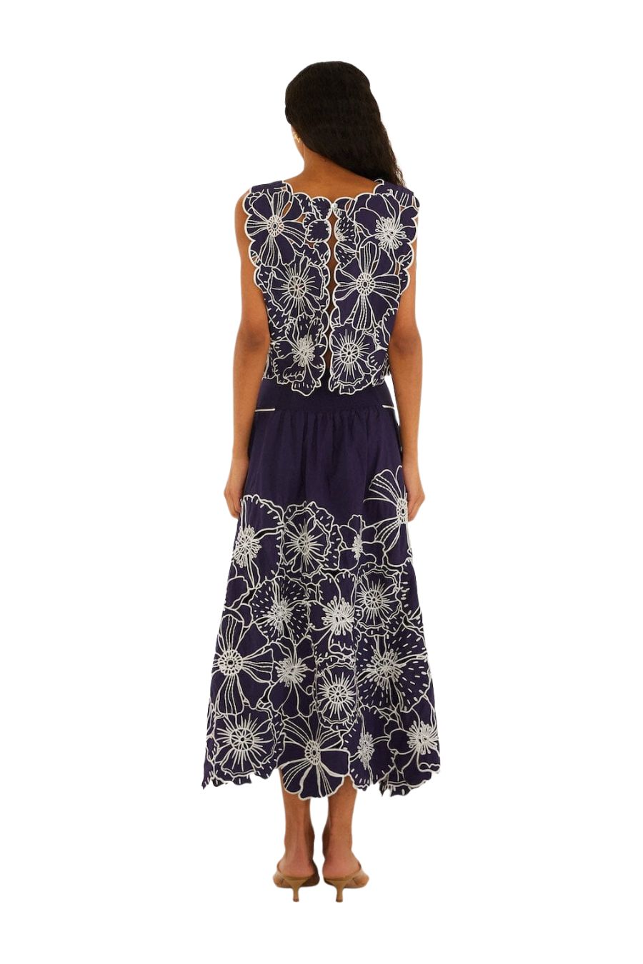 Flowers Richelieu Skirt in Blue