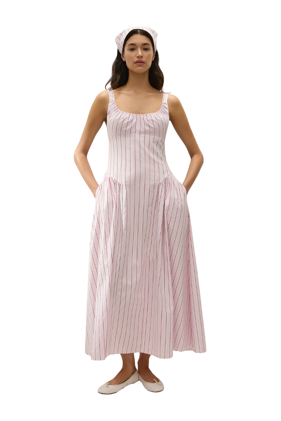 Marcella Midi Dress in Fiori Stripe Palazzo