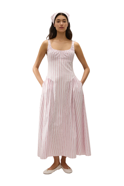 Marcella Midi Dress in Fiori Stripe Palazzo