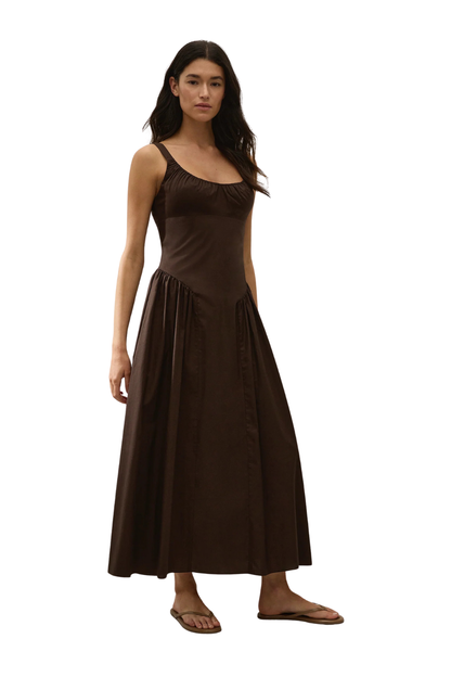 Marcella Midi Dress in Espresso