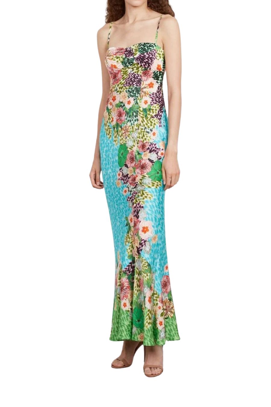 Renee Long Dress in Plumeria Trellace