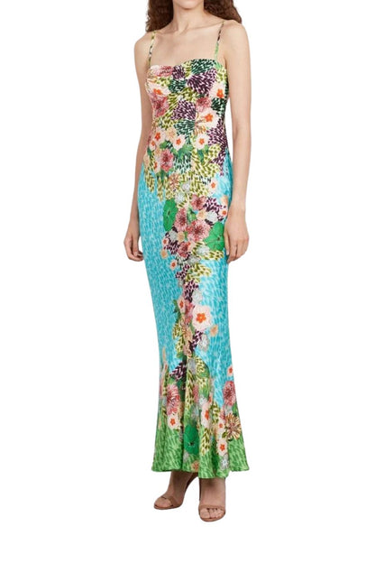 Renee Long Dress in Plumeria Trellace
