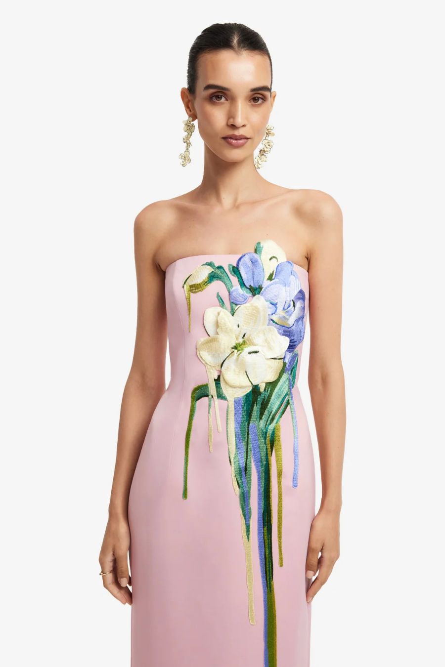 Rayna Maxi Dress in Pastel Pink Bouquet