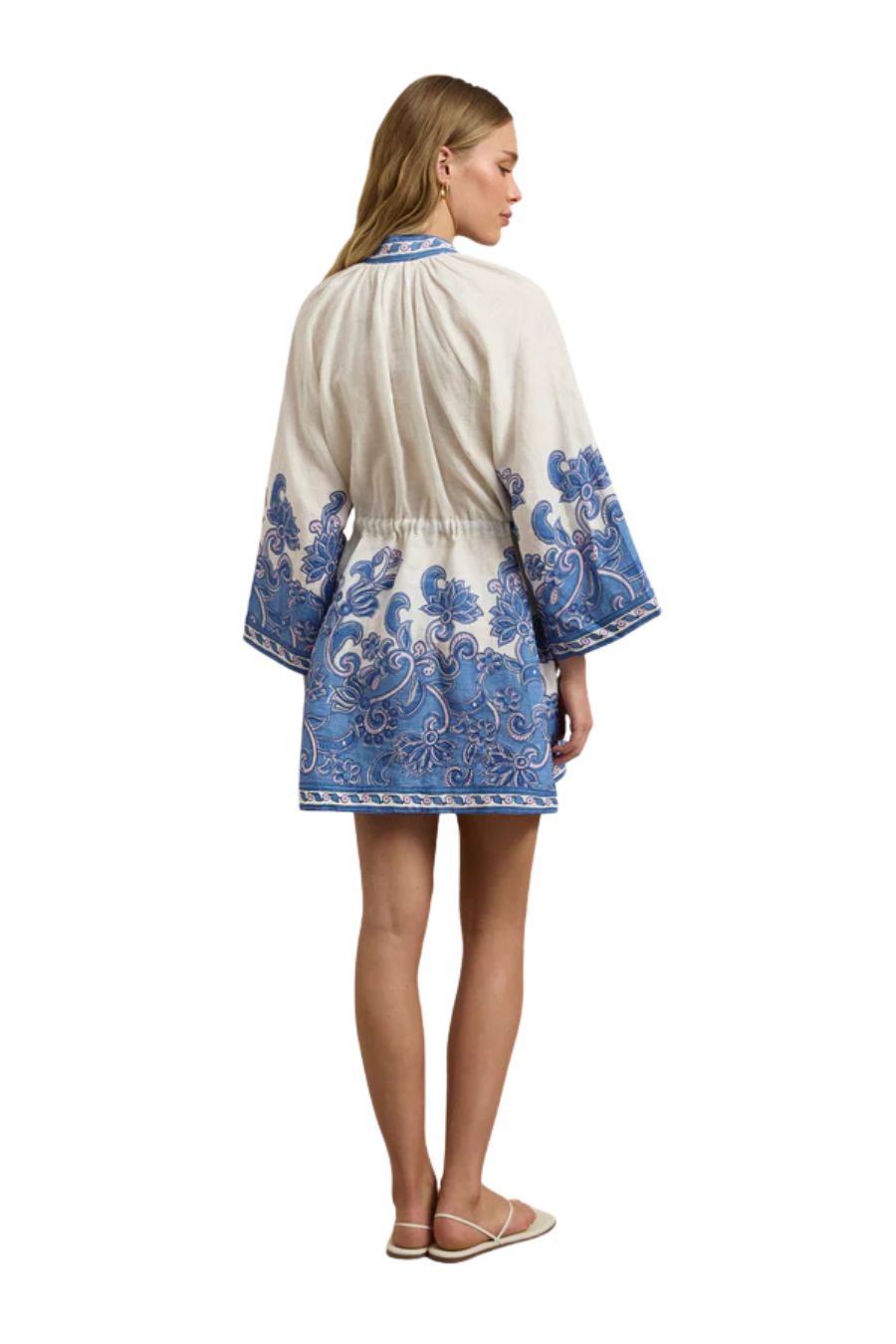 Lumi Dress in Brocade Azul