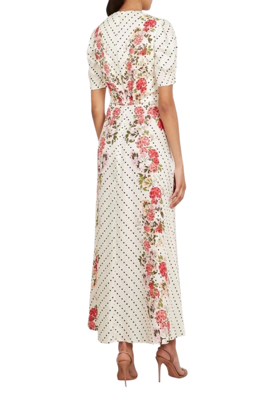 Lea Long Dress in Rouge Polka Dot